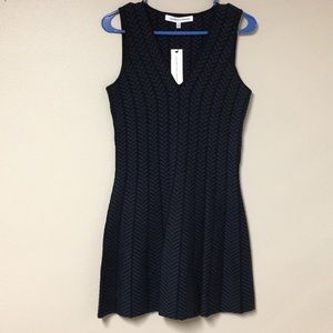 Fit and Flare Herringbone Dress